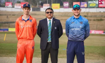 विश्वकप क्रिकेट लिग-२ मा नेदरल्याण्ड्सले टस जितेर फिल्डिङ गर्दै