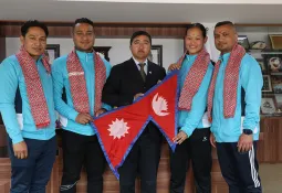 two competitors from Nepal at the USA Open International Karate Championship