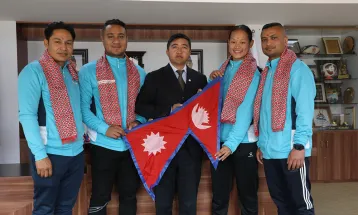 two competitors from Nepal at the USA Open International Karate Championship