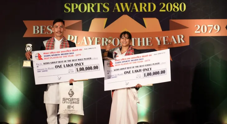 दीपक र सुष्मालाई एनएनआईपीए सर्वोत्कृष्ट खेलाडी अवार्ड