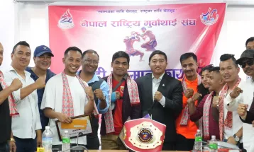 विश्व मुवाँथाइका पदक विजेता नगदसहित सम्मानित