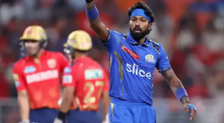 मुम्बई इन्डियन्सका कप्तान हार्दिक पाण्ड्यालाई १२ लाख जरिवाना