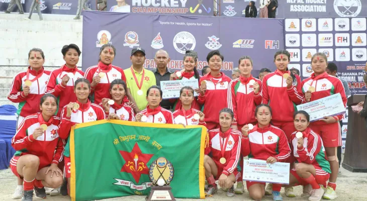 राष्ट्रिय महिला हक्कीको उपाधि आर्मीलाई