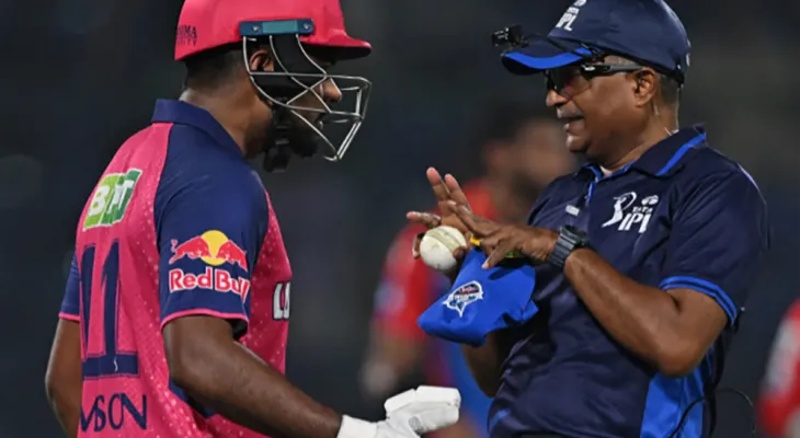 अम्पायरसँग बहस गरेका राजस्थानका कप्तान सामसनलाई कारवाही