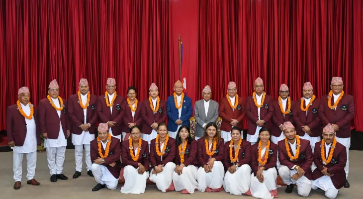 राष्ट्रपति पौडेलद्वारा पेरिस ओलम्पिकमा भाग लिने खेलाडीलाई शुभकामनासहित बिदाई