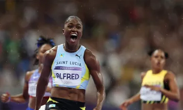 सेन्ट लुसियाकी अल्फ्रेडले जितिन् पेरिस ओलम्पिकको महिला १०० मिटरमा स्वर्ण