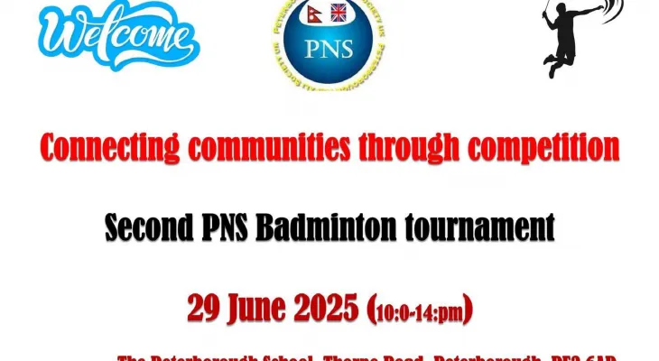 पिटरबोरो नेपाली समाजले दोस्रो अन्तर-नेपाली सामुदायिक ब्याडमिन्टन प्रतियोगिता आयोजना गर्दै