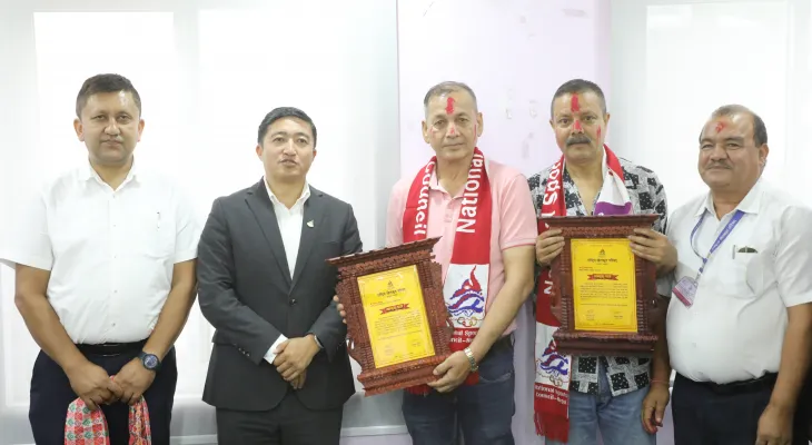 राष्ट्रिय खेलकुद परिषद्बका कर्मचारी खड्का र पाण्डेको बिदाइ