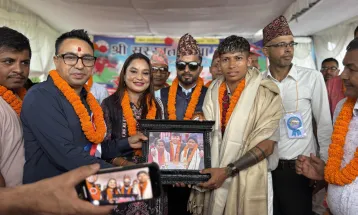 कप्तान सबित्रा भण्डारी ‘साम्बा’लाई चितवनमा भव्य सम्मान