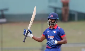 नेपाल संकटमा: आशिफ शेख २८ रनमा आउट