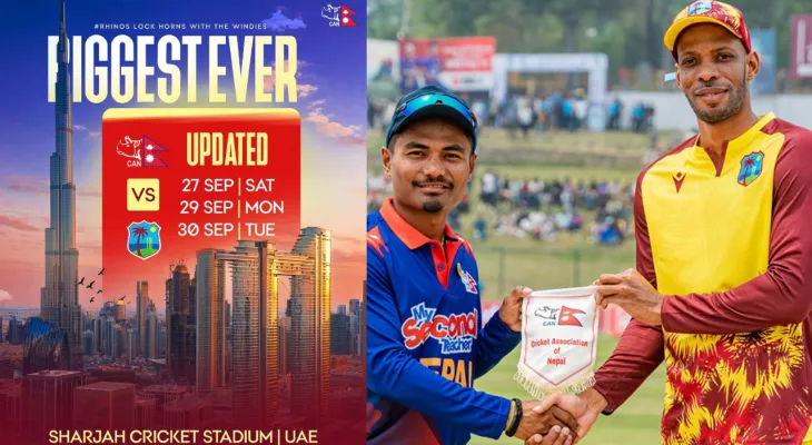 नेपाल र वेस्टइन्डिज टी–२० सिरिज : अकील हुसेन कप्तान, पाँच नयाँ खेलाडीले डेब्यू गर्ने तयारी