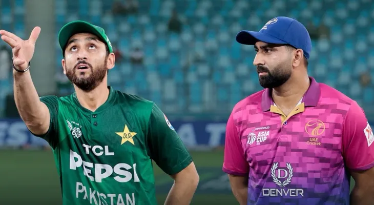 एशिया कप: पाइक्रफ्ट विवादका कारण पाकिस्तान–यूएई खेल ९० मिनेट ढिला