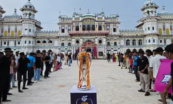 जानकी मन्दिरमा ट्रफीको पूजा गर्दै एनपीएल टुर सकियो