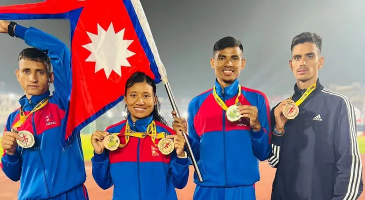 सन्तोषी श्रेष्ठद्वारा अर्को राष्ट्रिय कीर्तिमान, साउथ एसियन सिनियर एथ्लेटिक्समा कांस्य पदक