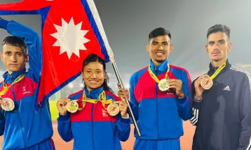 सन्तोषी श्रेष्ठद्वारा अर्को राष्ट्रिय कीर्तिमान, साउथ एसियन सिनियर एथ्लेटिक्समा कांस्य पदक