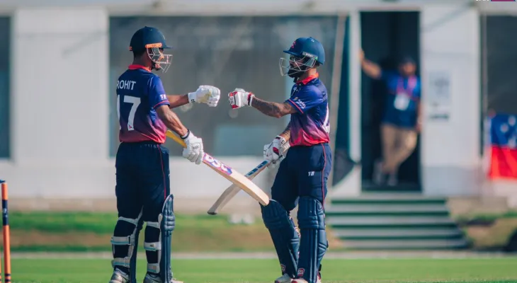 आईसीसी विश्वकप क्रिकेट लिग–२ : ३० ओभरमा नेपाल १४४/४, रोहित पौडेल र दिपेन्द्र एरीको साझेदारी बलियो