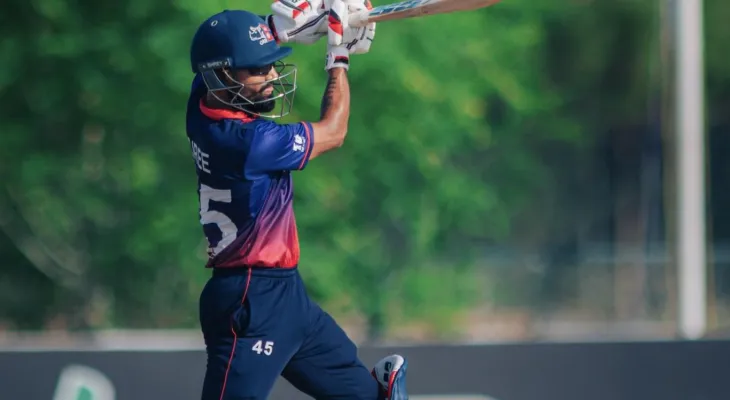 युएसएविरुद्ध नेपाल : दिपेन्द्र सिंह एरी ७५ रनमा आउट, नेपालको सातौँ विकेट गयो