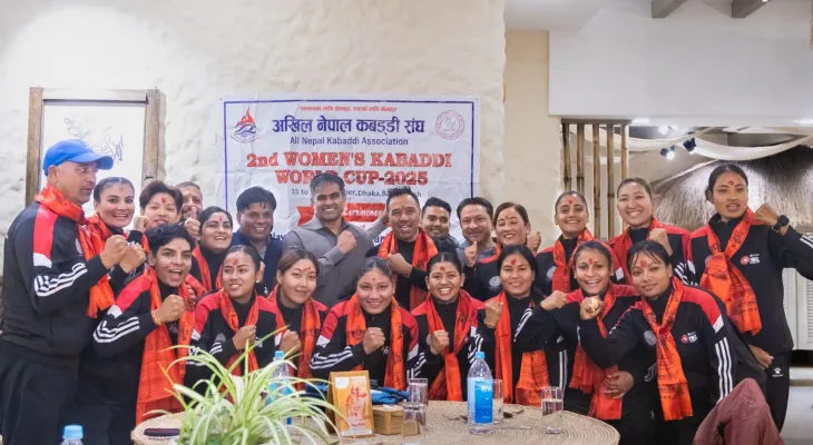 एनकेएलद्वारा वल्र्डकप खेल्ने नेपाली टिमलाई खेल सामाग्री प्रदान