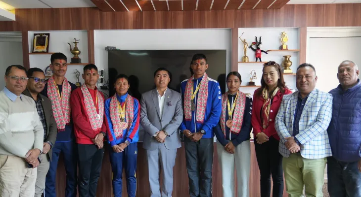 एथलेटिक्स साफ पदक विजेतालाई राखेपको बधाइ