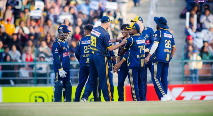 एनपिएलः विराटनगर विरुद्ध काठमाडौंले छैठौं विकेट गुमायो