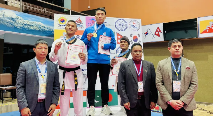 कोरियन एम्बेस्डर अन्तर्राष्ट्रिय तेक्वान्दो प्रतियोगिता अन्तर्गत पारा तेक्वान्दोमा अमिरलाई स्वर्ण