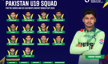 फरहान युसुफको कप्तानीमा पाकिस्तान यू–१९ टोली, जिम्बाब्वे त्रिदेशीय सिरिज र यू–१९ विश्वकपका लागि १५ सदस्यीय टोली घोषणा