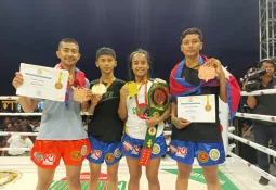 Sushma Chaudhary and Puskardev Malla Win Gold at 6th Kun Khmer World Championship