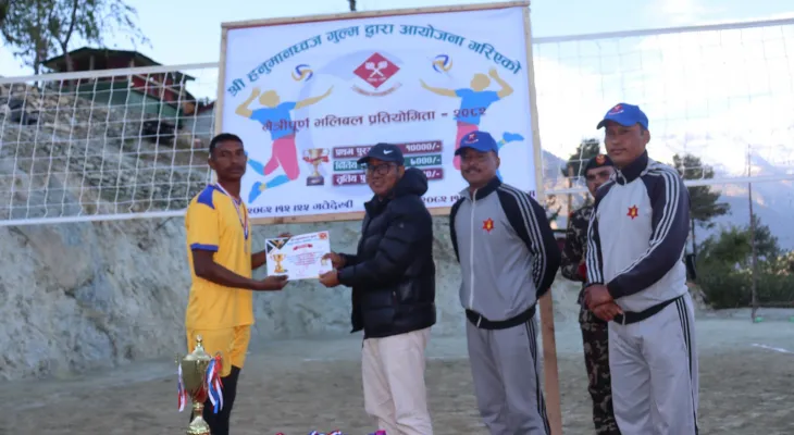 सेनाले आयोजना गरेको मैत्रीपूर्ण खुल्ला भलिबल प्रतियोगितामा सेनाको वर्चस्व