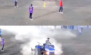 महाराष्ट्रमा अचम्मको घटना: निमन्त्रणा नपाएको झोंकमा नेताले क्रिकेट पिचमै ट्रयाक्टर चलाइदिए