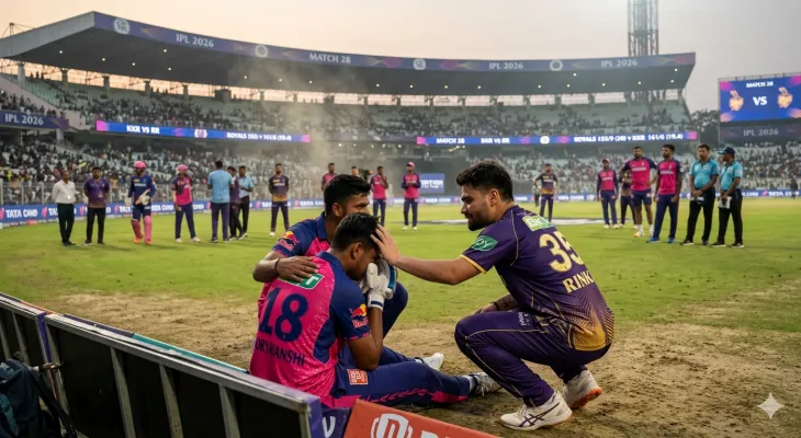 आईपीएल २०२६: कोलकातासँगको हारपछि १५ वर्षीय वैभव सूर्यवंशी मैदानमै भक्कानिए, रिंकु सिंहले सम्हाले