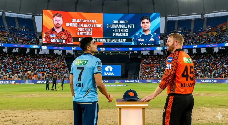 आईपीएल २०२६ ओरेन्ज क्याप: हेनरिक क्लासेन शीर्ष स्थानमा, आज शुभमन गिलसँग क्याप खोस्ने मौका