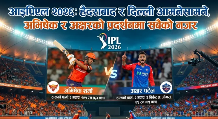 आइपिएल २०२६: हैदराबाद र दिल्ली आमनेसामने, अभिषेक र अक्षरको प्रदर्शनमा सबैको नजर