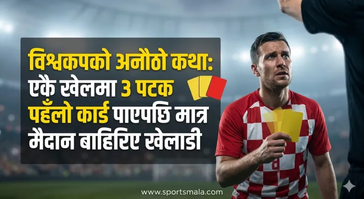विश्वकपको अनौठो कथा: एकै खेलमा ३ पटक पहेँलो कार्ड पाएपछि मात्र मैदान बाहिरिए खेलाडी